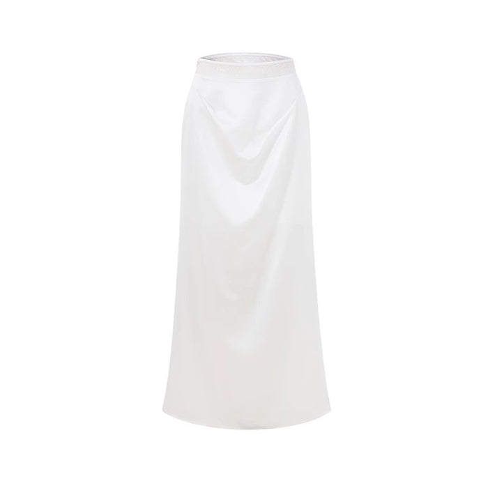 WHITE ACETATE SKIRT