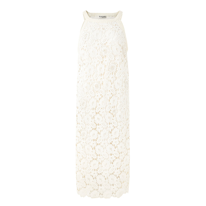 LACE EMBROIDERED EYELET DRESS