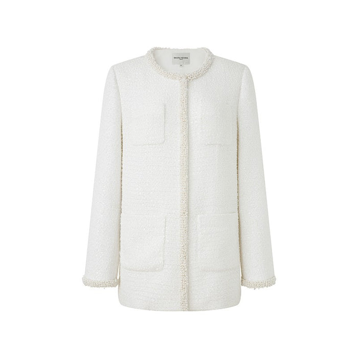 PEARL TRIM TWEED JACKET