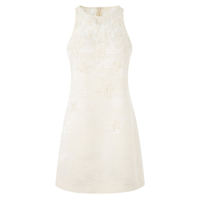 FLORAL PATCHWORK HAND-BEADED DRESS